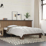 Bed Frame without Mattress Brown Oak 75x190 cm Small Single 845881