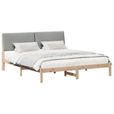 Bed frame Brown and light grey 200 x 200 cm Solid pine wood 3394358