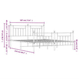 Bed Frame Black Powder-Coated Steel 183x213 cm Bed Frame 353560