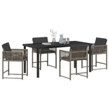 Garden Dining Set 5 pcs Grey Poly Rattan 3380751