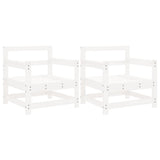 Garden Chairs 2 pcs White Solid Wood Pine 825493