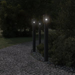 ZNTS Outdoor Floor Lamps with Outlet 3pcs Black 110cm Stainless Steel 4006380