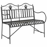 Garden Bench Black 104 x 54 x 93cm Steel 42008119