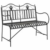 Garden Bench Black 104 x 54 x 93cm Steel 42008119