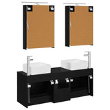 Bathroom Furniture Set 5 pcs Black Oak 3406752