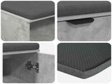 Hall Bench with Cushion with Door Concrete Grey 60 x 38 x 46 cm 891499