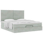 ZNTS Ottoman Bed with Mattresses Light Grey 180x200cm Velvet 3313415