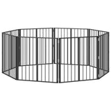 Dog Gate 8 pcs Black 80 x 80 cm Galvanised Steel 892008