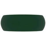 Luxury Wash Basin Round Matt Dark Green 40x15 cm Ceramic 147003
