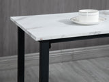 Three-Piece Marble-Effect Bar Table Set - White/Black T3398P329533