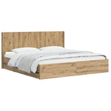 Bed Frame with Storage and Headboard Artisan Oak 180 x 200 cm 3445835