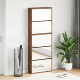 Shoe Cabinet with Mirror 5-Layer Smoked Oak 63x17x169.5 cm 3228283