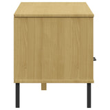 TV Cabinet with Metal Legs Brown Solid Wood Pine "OSLO 351027
