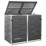 Double Wheelie Bin Shed 138x77.5x115 cm Stainless Steel 149555