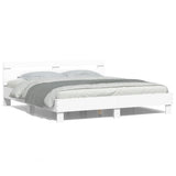 Bed Frame with LED without Mattress White 200x200 cm 3207518