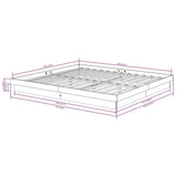 Bed Frame without Mattress White Solid Wood Super King 819923
