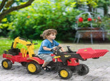 Kids Children Pedal Go Kart Ride On Toy Car Excavator Tractor w/ Moving Bucket Steering Wheel T3398P348054