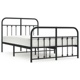 Bed Frame Black Powder-Coated Steel Small Double Bed Frame 352593