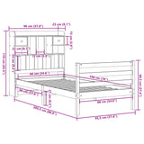 Bookcase Bed without Mattress White 90x200 cm Solid Wood Pine 3321933