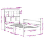 ZNTS Bookcase Bed without Mattress White 90x200 cm Solid Wood Pine 3321933