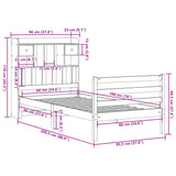 ZNTS Bookcase Bed without Mattress White 90x200 cm Solid Wood Pine 3321933