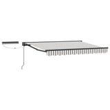 Electric Retractable Awning Light Grey and White 3.5 x 2 m 3425745