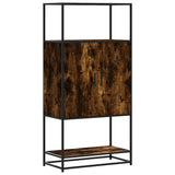 Highboard Smoked Oak 68x35x139 cm Engineered Wood and Metal 849041