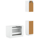 3 Piece Bathroom Cabinet Set HOORN High Gloss White 3417796