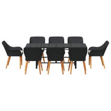 Garden Dining Set with Cushion 9 pcs Black Poly Rattan 3261622