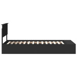 Bed Frame with Shelf Manual Black 90 x 190 cm Engineered Wood 3408404