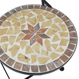 Mosaic Bistro Set Terracotta and White Iron and Ceramic 3216356