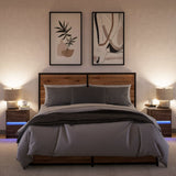 Bedside Cabinets with LED Lights 2 pcs Brown Oak Engineered Wood 852046