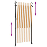Outdoor Roller Blind Orange and White 120x270 cm Fabric&Steel 368769