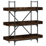 Bookcase 3-Tier Smoked Oak 100x33x108.5 cm Engineered Wood 837689