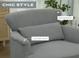 Corduroy Retro Accent Chair - Light Grey T3398P329511