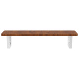 ZNTS Basin Shelf Wall Mounted Steel and Solid Wood Oak 3302346