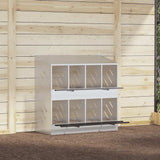 Chicken Nesting Box with 8 Compartments Galvanized Silver Metal 864350
