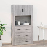 ZNTS Wall Cabinet Grey Sonoma 80x33x80 cm Engineered Wood 816590