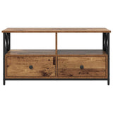 TV Cabinet Old Wood 90 x 33 x 45 cm Engineered Wood and Steel 881301