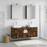 Bathroom Cabinet Set 5 pcs Smoked Oak Engineered Wood 3406395
