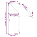 Window awnings Cream 180 g / m Polyester with PU Coated 145833