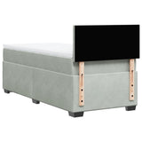 Box Spring Bed with Mattress Light Grey 90x190 cm Velvet 3286180