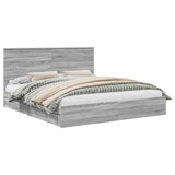 Storage Bed Grey Sonoma 180 x 200 cm Engineered Wood 3411185