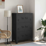 Industrial Storage Chest Black 75x40x115 cm Metal 339628