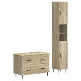 2 Piece Bathroom Cabinet Set HAARLEM Sonoma Oak Engineered Wood 3417533
