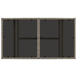 Garden Table Grey 100 x 55 x 37 cm PE Rattan and Glass 42035137