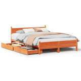 Bed Frame without Mattress Wax Brown 120x200 cm Solid Wood Pine 3309775