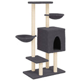 Cat Tree with Sisal Scratching Posts Dark Grey 117 cm 172120