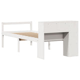 Bookcase Bed without Mattress White 75x190 cm Small Single Solid Wood Pine 3321989