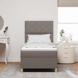Box Spring Bed with Headboard Taupe 100 x 200 cm Fabric 3339676